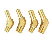 1pcs Brass Hose Barb Fittings 45 Degree Elbow 8mm 9mm 10mm Hose ID to BSPT1/8 1/4" Male Thread Adapter,10mm,0
