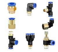 1pcs Brass Pneumatic Fitting Connector PC PCF PL PLF SL PB PD PX Thread 1/8" 1/4" 1/2” Quick Coupling Pipe Joint Fitting(6-m5 (6mm-M5),SL)