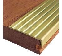 1pcs Brass Stair Nosing Edge Trim - Anti Slip Step Edge Protector Strip for Wood and Tile Stairs, 1m Long and 38mm Wide