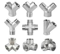 1pcs British Standard Pipe Thread Male+Female Threaded 3 4 5 Way Tee Y X Pipe Fitting 1/4" 3/8” 1/2" 3/4" 1" 2" Threaded(X type Male,3l4 BSP)