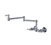 1pcs Brushed Gold Pot Filler Tap Black Foldable Kitchen Faucet Hot & Cold Nickel Sink Rotate Folding Spout Wall Mounted Brass for Stove(Color 1)