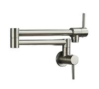 1pcs Brushed Nickel Foldable Kitchen Faucet Brass Wall Mounted Rotate Folding Spout Single Handle Cold Water Sink Tap for Stove