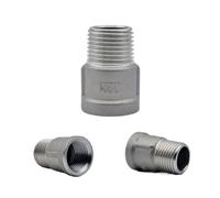 1PCS BSP 304 Stainless Steel Male Threaded Elbow Female Connector 45/90 Degree Elbow Pipe Connector Butt Adapter Pipe Fittings(Straight-F-M,1 Inch)