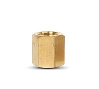 1Pcs BSP Female Bush Connector Brass Hex Pipe Adapter Thread Straight Coupling Fitting for Air, Water, Fuel, Oil Hose(3/8")