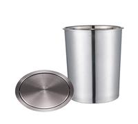 1pcs Built-in Stainless Steel Countertop Trash Can with Swing Flap Lid - Ideal for Small Spaces and Easy Installation