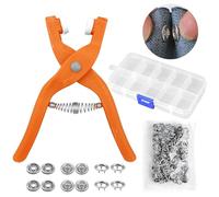 1PCS Button Pliers and 50 Pair Metal Snap Fastener Kit,for Baby Bibs,Clothes Button Installation,for Crocheting Auxiliary Tool,Crochet Stuffed 5-30mm Animal Eyes Making Supplies Tool