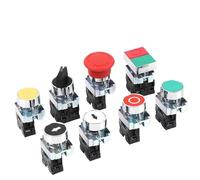 1pcs Button Switch XB2 Series 22mm Self Reset Mushroom Head Emergency Stop Press Rotary Knob Key Start Power Control(Mushroom Red)