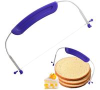 1PCS Cake Cutter Leveller Purple Cake Leveller Cutter Professional Cake Slicer Cake for Kitchen Accessories Baking Tool Adjustable Cake Leveler and Slicer Cutter with Stainless Steel Line and Handle