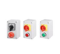 1pcs Cam Switch Push Button 2P Box Emergency Stop OFF-ON Silver Contact Chip Conveyor Start Stop Waterproof Enclosure(Padlock Red)