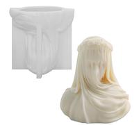 1Pcs, Candle Mold, Soap Making Moulds, Veiled Girl, 3D Pillar Bubble Silicone Candle Moulds, Candle Moulds Silicone, Epoxy Resin Molds, for Handmade Present, Craft DIY, Party Decoration, Candle Making