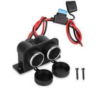 1PCS Car Cigarette Lighter Socket with Blade Fuse, 2 Socket Cigarette Lighter Splitter 12V 3.1A Power Outlet Replacement Waterproof Plug Female 120W for RV Marine Boat Motorcycle Truck ATV UTV Van etc