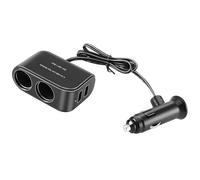 1pcs Car Cigarette Lighter Splitter 2 Sockets USB Car Charger Power Socket Adapter with 2 USB Ports 2 Cigarette Splitter 12/24V Power Outlet Splitter for Camera Dash Cam,GPS,Phones