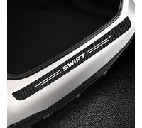 1PCS Car Rear Bumper Protector for Suz-uki Swift, Carbon Fiber Anti-Scratch Tailgate Trim Strip Trunk Door Sill Guard Plate Sticker Styling Accessories,Black