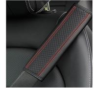 1PCS Car Seat Belt Cover, Soft Shoulder Strap Covers Harness Pads, Safety Leather Seatbelt Comfort Driving Cushion Protect Your Neck and Shoulder Universal for Car, SUV (Black+Red)