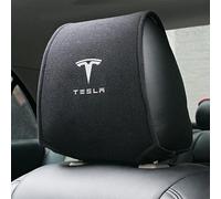1Pcs Car Seat Headrest Pillow Dustproof Cover for Tesla Model 3/X/S/Y Head Neck Rest Cushion Cover Auto Interior Accessories,For Tesla with Logo