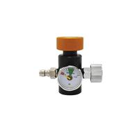 1pcs Carbon Dioxide CO2 Nitrogen Refill Station Adaptor G1/2 On/Off ASA Aadapter with 8mm Quick and Mini Pressure Gauge(3K Bleed Valve)