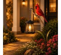 1PCS Cardinal Solar Light-A Beautiful Garden Light that Feels Full of Life,Red Cardinal Bird Solar Lantern Stake,Decorative LED WarmLight for Garden,Pathway & Front Yard Decor