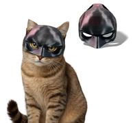 1Pcs Cat Batman Mask, Halloween Pet Dress Up Accessories, Bat Cats Mask for Cosplay and Social Media Sharing, Plastic Cat Bat Masks in Black and Red