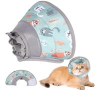 1PCS Cat Cone Green Cat Cone Collar Soft Adjustable Cat Collar Recovery Collar After Surgery and Injuries Cat Cones to Stop Licking Suitable for Puppies Small Dogs Cats Small Pets