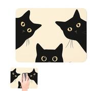 1PCS Cat Mouse Mat, Funny Mousemat, Small Mouse Mat Cat for Desk, Non-Slip Rubber Base Computer Mousepad for Desk, Three Cute Cats Pattern Design perfect to Laptop PC Office Working Gaming Pad