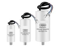 1Pcs CBB60 electronic starter Run Capacitor 450V 4UF 5UF 6UF 8UF 10UF 12UF 14UF 16UF 20UF 100UF Start Water Pump Washer Air Pump with Screws BIANMTSW(450V60UF)