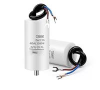 1Pcs CBB60 electronic starter Run Capacitor 450V 4UF 5UF 6UF 8UF 10UF 12UF 14UF 16UF 20UF 100UF with Screws Energy storage elements (Size : 450V10UF)