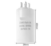 1PCS CBB60 Starting Capacitor 450VAC 4pin Double Insert Electric Replacement Motor Run Capacitors 4UF 5UF 6UF 8UF 16UF 20UF 60UF(18uf)