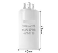 1PCS CBB60 Starting Capacitor 450VAC 4pin Double Insert Electric Replacement Motor Run Capacitors 4UF 5UF 6UF 8UF 16UF 20UF 60UF(35uf)