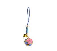 1pcs Cell Phone Charm, Sakura Bell Cell Phone Strap Charm Japanese Lucky Charm Pendant Mascot for Keychain, Handbag, Phone Decoration (Blue Pink)
