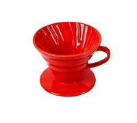 1pcs Ceramic Coffee Dripper Engine Style Drip Filter Cup Permanent Pour Over Maker Separate Stand for 1-4 Cups for Home(Red,8.5x15x17cm)