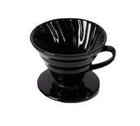 1pcs Ceramic Coffee Dripper Engine Style Drip Filter Cup Permanent Pour Over Maker Separate Stand for 1-4 Cups for Home(Black,8.5x15x17cm)
