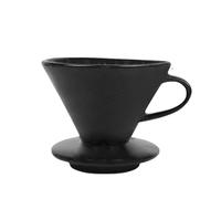 1pcs Ceramic Coffee Filter Cup Reusable Filters Maker Conical Hand Flush Single Drip Barista Tool Cake(Black)