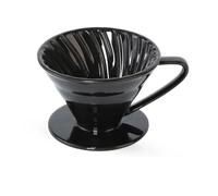 1pcs Ceramic Coffee Filter Cup Reusable Filters Maker Conical Hand Flush Single Drip Barista Tool Cake for Coffee(Black)