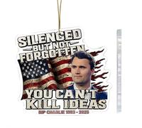 1pcs Charlie Kirk Memorial Ornament, In Memory of Charlie Hanging Ornament, Comemorative RIP CharlieKirk Memorial Gifts for Republicans, Conservatives and Christians Christmas Keepsake A
