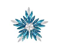 1Pcs Charming Blue Purple Snowflake Star Crystal Brooch Pin, Stylish Fashion Accessories for Women