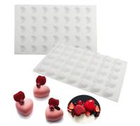 1pcs Chocolate Molds 35 Cavity Heart Shape Silicone Baking Mold, Non-Stick Fondant Molds Cake Decoration Tools Baking Set Jelly Pudding Cheese Candy Mousse Mold