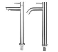 1PCS Chrome Silver Basin Stainless Steel Single Cold Quick Opening high Rust and Corrosion Resistant Bathroom Sink(Chrome-A No Hose)