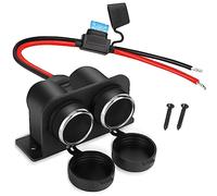 1PCS Cigarette Lighter Socket with Blade Fuse, 2-Socket Cigarette Lighter Splitter 12V Lighter Power Outlet Replacement Waterproof Plug for Car Marine Truck ATV RV