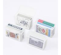 1pcs Clear Double Deck Playing Card Storage Case, Transparent Plastic Organizer Box, 10.5cm x 6.6cm x 4.6cm, Holds 2 Standard Decks, Travel Protector