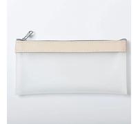 1Pcs Clear Pencil Case Transparent Frosted Pencil Pouch, 18.5cm TPU Waterproof Zipper Pencil Storage Poush for School Home Office