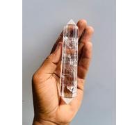 1Pcs Clear Quartz Double Terminated Point Crystal Gifts Healing Crystal Handmade Crystal Carved Point for Home Office Decorative 4-5inche