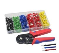 1pcs Cold Press Terminal Crimping Pliers E2508 for VE Tube Pin Set Copper Lug Switch Socket Connector Electrical Wire Harness(7 Sizes 550Pcs)