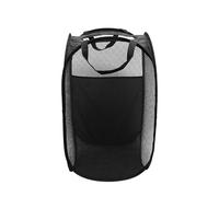 1pcs Collapsible Laundry Basket, Large Portable Mesh Pop Up Cleaning Basket for Bedroom and Bathroom (Black)