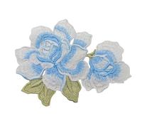 1Pcs Colour Embroidery Patches, Patch Applique DIY Accessories,Embroidered Iron on or Sew On Patch for Jackets, Clothing, Dress, Jeans, Hat, Backpacks, Clothes (Light Blue Flower 01)