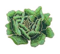 1Pcs Colour Embroidery Patches, Patch Applique DIY Accessories,Embroidered Iron on or Sew On Patch for Jackets, Clothing, Dress, Jeans, Hat, Backpacks, Clothes (Green Flower 01)