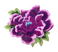1Pcs Colour Embroidery Patches, Patch Applique DIY Accessories,Embroidered Iron on or Sew On Patch for Jackets, Clothing, Dress, Jeans, Hat, Backpacks, Clothes (Purple Flower)