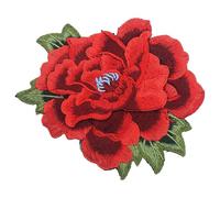 1Pcs Colour Embroidery Patches， Patch Applique DIY Accessories，Embroidered Iron on or Sew On Patch for Jackets, Clothing, Dress, Jeans, Hat, Backpacks, Clothes (Red Flower)