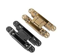 1PCS Concealed Door Hinge Zinc Alloy 25x150mm(Golden)