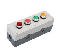 1PCS Control box with light button switch, power start stop knob, 1234 hole reset, self locking 12V 24V 220V 380V(Ivory,24 V)