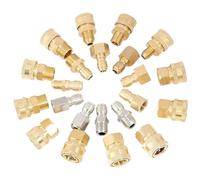 1PCS Copper 1/4" High Pressure Quick Connector Car Washer Water Hydraulic Couplers Couplings for Garden Irrigation(Male-M(Brass),M18)